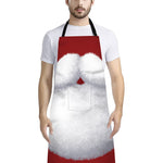 Santa Claus Beard Print Bib Apron With Pocket