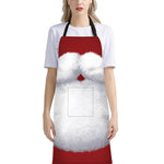 Santa Claus Beard Print Bib Apron With Pocket