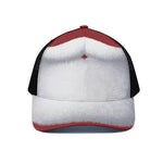 Santa Claus Beard Print Black Mesh Trucker Cap