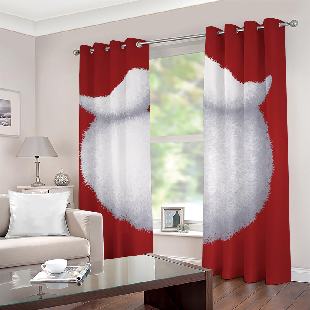 Santa Claus Beard Print Blackout Grommet Curtains