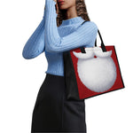 Santa Claus Beard Print Canvas Tote Bag