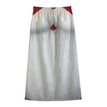 Santa Claus Beard Print Cotton Front Slit Maxi Skirt