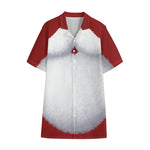Santa Claus Beard Print Cotton Hawaiian Shirt