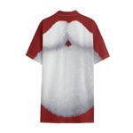 Santa Claus Beard Print Cotton Hawaiian Shirt