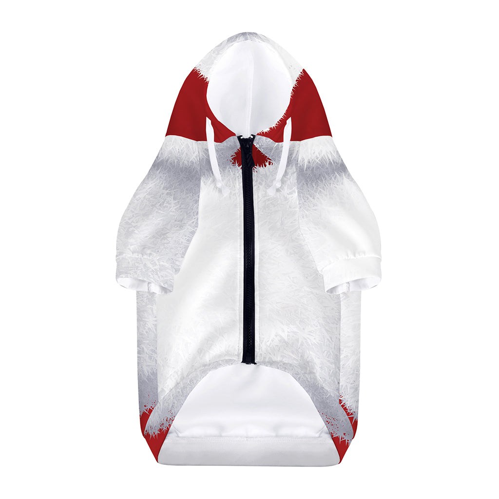 Santa Claus Beard Print Dog Zip Up Hoodie