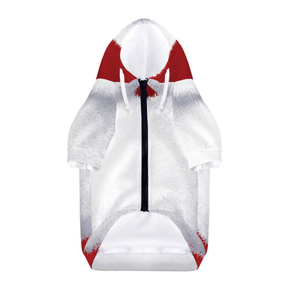Santa Claus Beard Print Dog Zip Up Hoodie