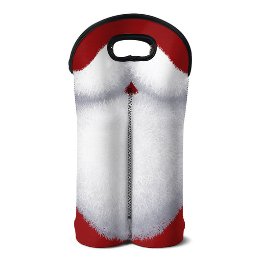 Santa Claus Beard Print Double Neoprene Wine Tote