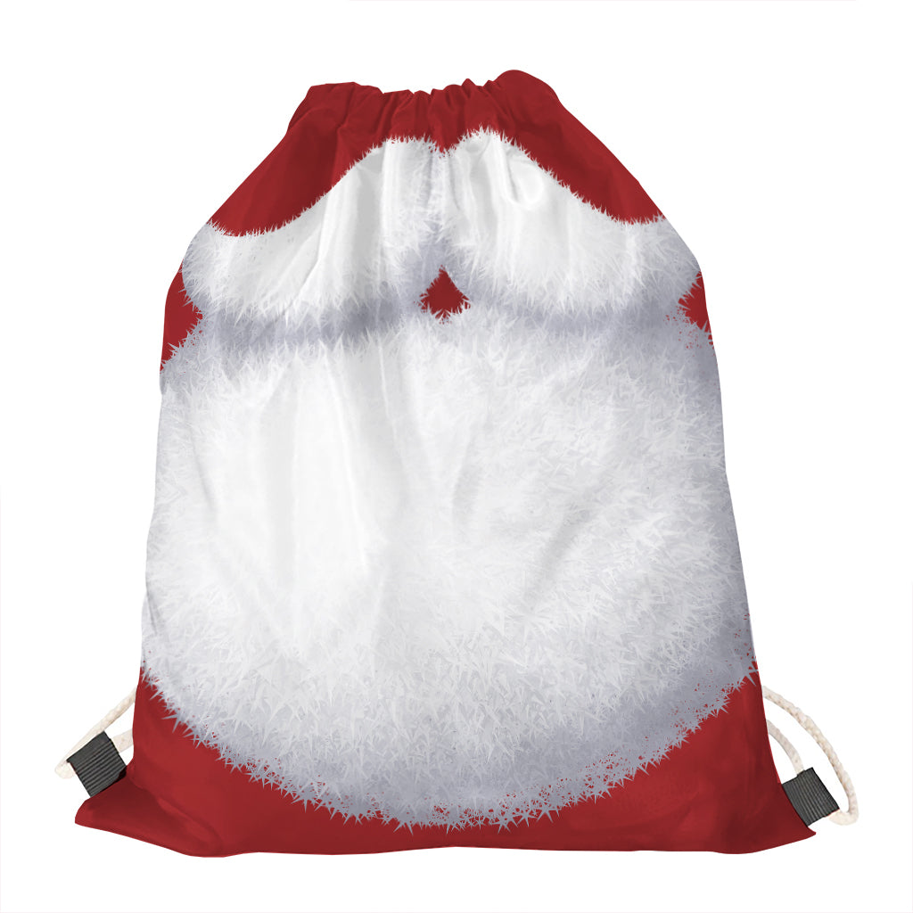 Santa Claus Beard Print Drawstring Bag