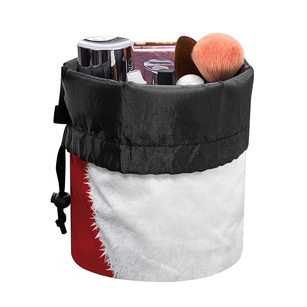 Santa Claus Beard Print Drawstring Makeup Bag