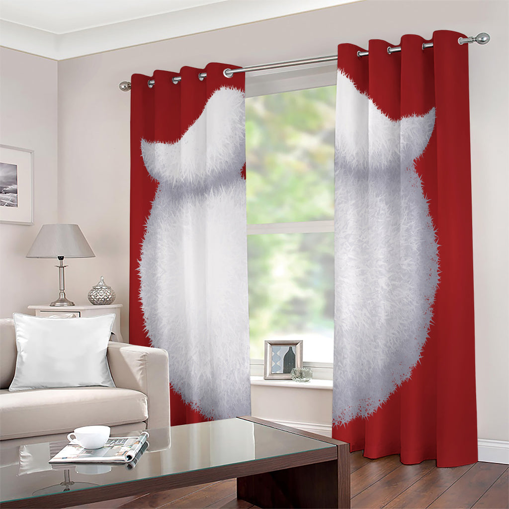 Santa Claus Beard Print Extra Wide Grommet Curtains