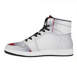 Santa Claus Beard Print High Top Leather Sneakers