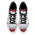 Santa Claus Beard Print High Top Leather Sneakers