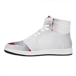 Santa Claus Beard Print High Top Leather Sneakers