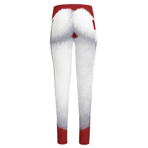 Santa Claus Beard Print High-Waisted Pocket Leggings