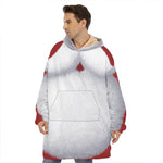 Santa Claus Beard Print Hoodie Blanket