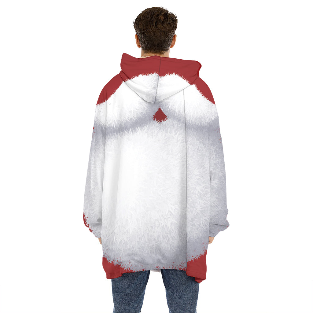 Santa Claus Beard Print Hoodie Blanket
