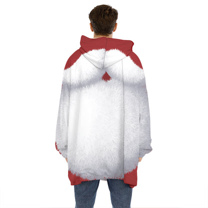 Santa Claus Beard Print Hoodie Blanket