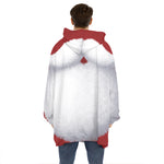 Santa Claus Beard Print Hoodie Blanket