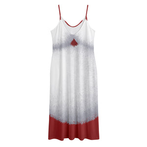 Santa Claus Beard Print Jersey Midi Cami Dress