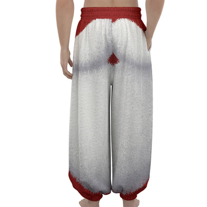 Santa Claus Beard Print Lantern Pants