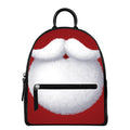 Santa Claus Beard Print Leather Backpack