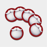 Santa Claus Beard Print Leather Coaster Set