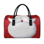 Santa Claus Beard Print Leather Duffle Bag