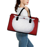 Santa Claus Beard Print Leather Duffle Bag