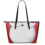 Santa Claus Beard Print Leather Tote Bag