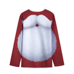 Santa Claus Beard Print Long Sleeve Short Coat