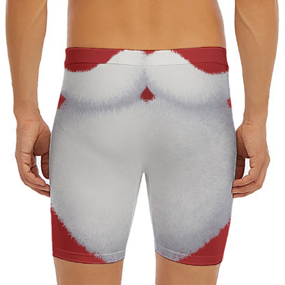 Santa Claus Beard Print Men's Long Boxer Briefs