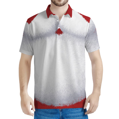 Santa Claus Beard Print Men's Polo Shirt