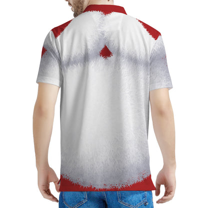 Santa Claus Beard Print Men's Polo Shirt