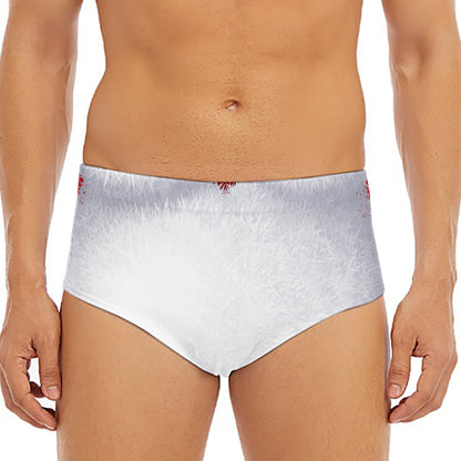 Santa Claus Beard Print Men's Triangle Swim Briefs