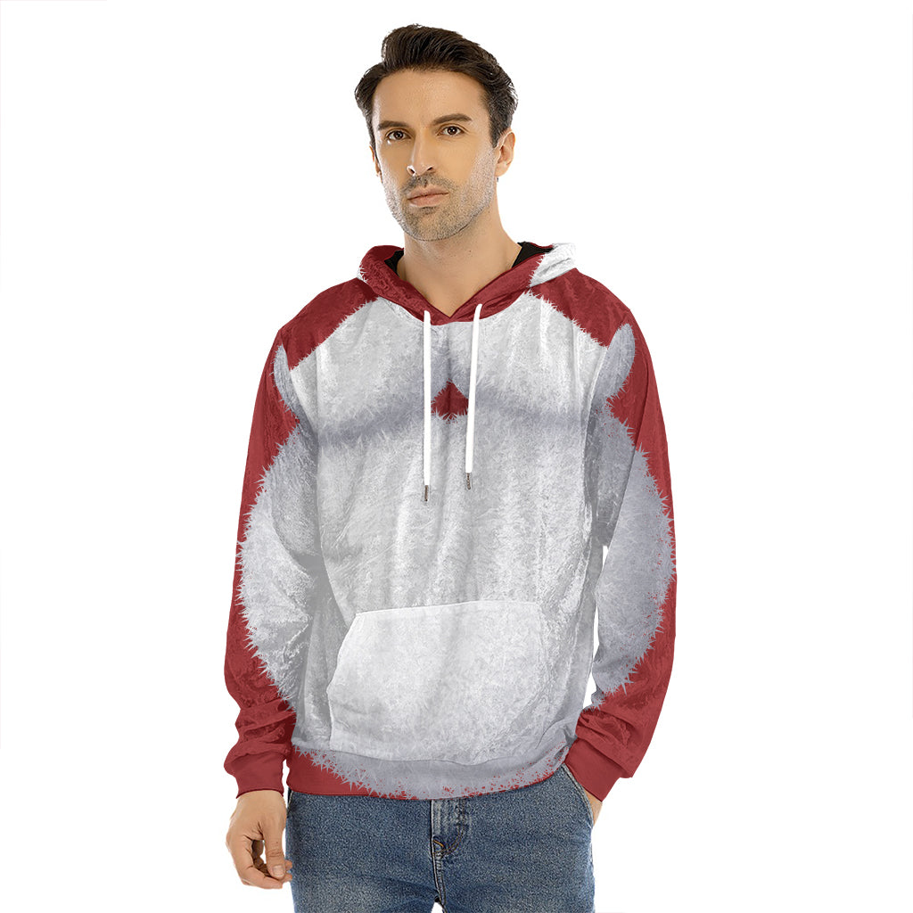 Santa Claus Beard Print Men's Velvet Pullover Hoodie