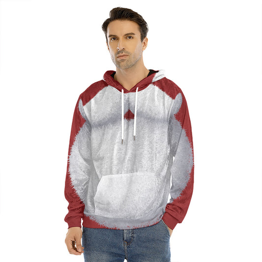Santa Claus Beard Print Men's Velvet Pullover Hoodie
