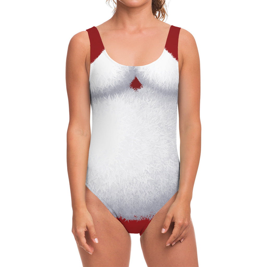 Santa Claus Beard Print One Piece Swimsuit