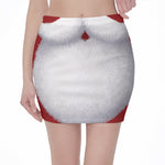 Santa Claus Beard Print Pencil Mini Skirt