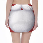 Santa Claus Beard Print Pencil Mini Skirt