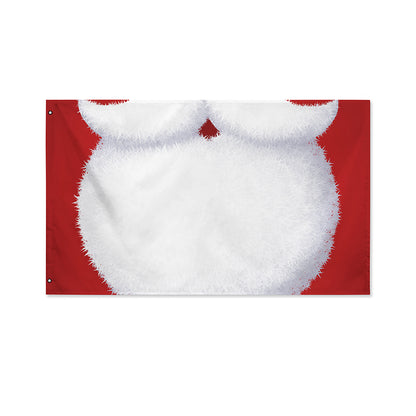 Santa Claus Beard Print Polyester Flag