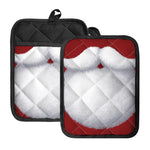 Santa Claus Beard Print Pot Holders With Pocket