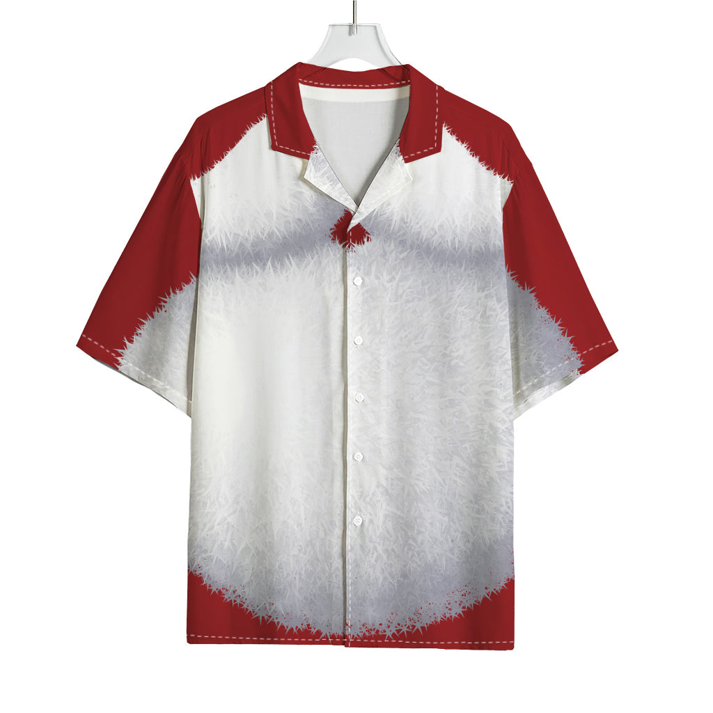 Santa Claus Beard Print Rayon Hawaiian Shirt