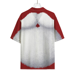 Santa Claus Beard Print Rayon Hawaiian Shirt