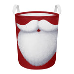 Santa Claus Beard Print Round Laundry Basket