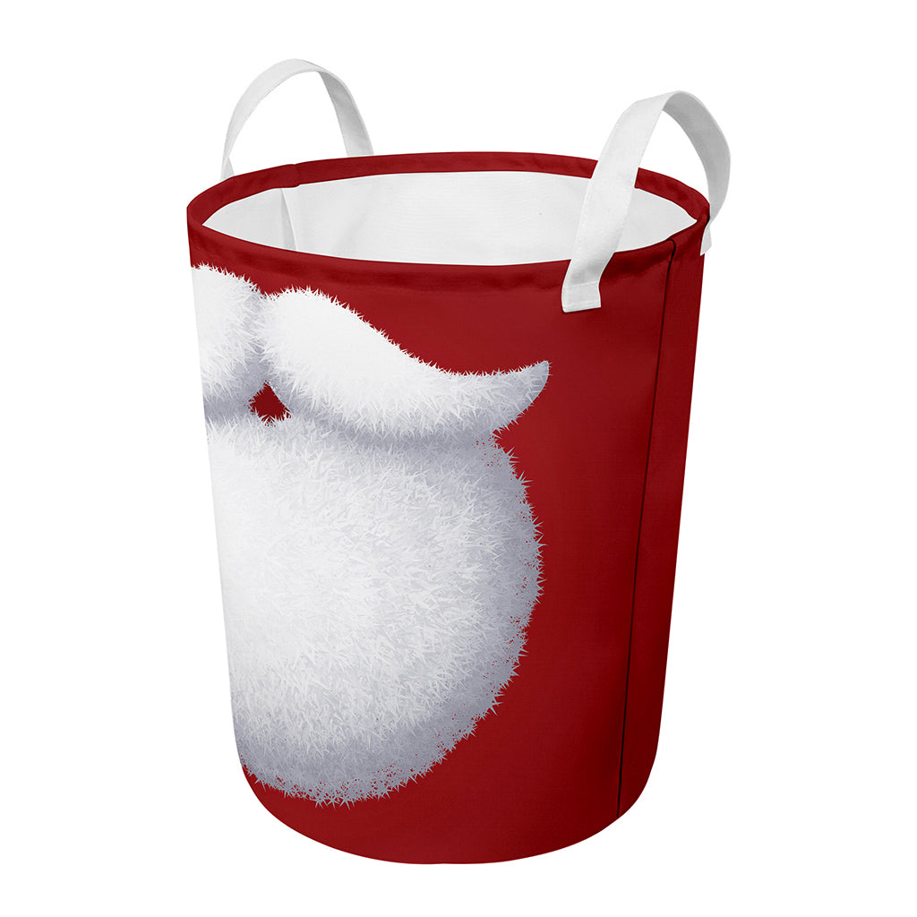 Santa Claus Beard Print Round Laundry Basket
