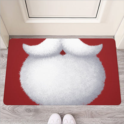 Santa Claus Beard Print Rubber Doormat