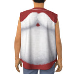 Santa Claus Beard Print Sleeveless Baseball Jersey