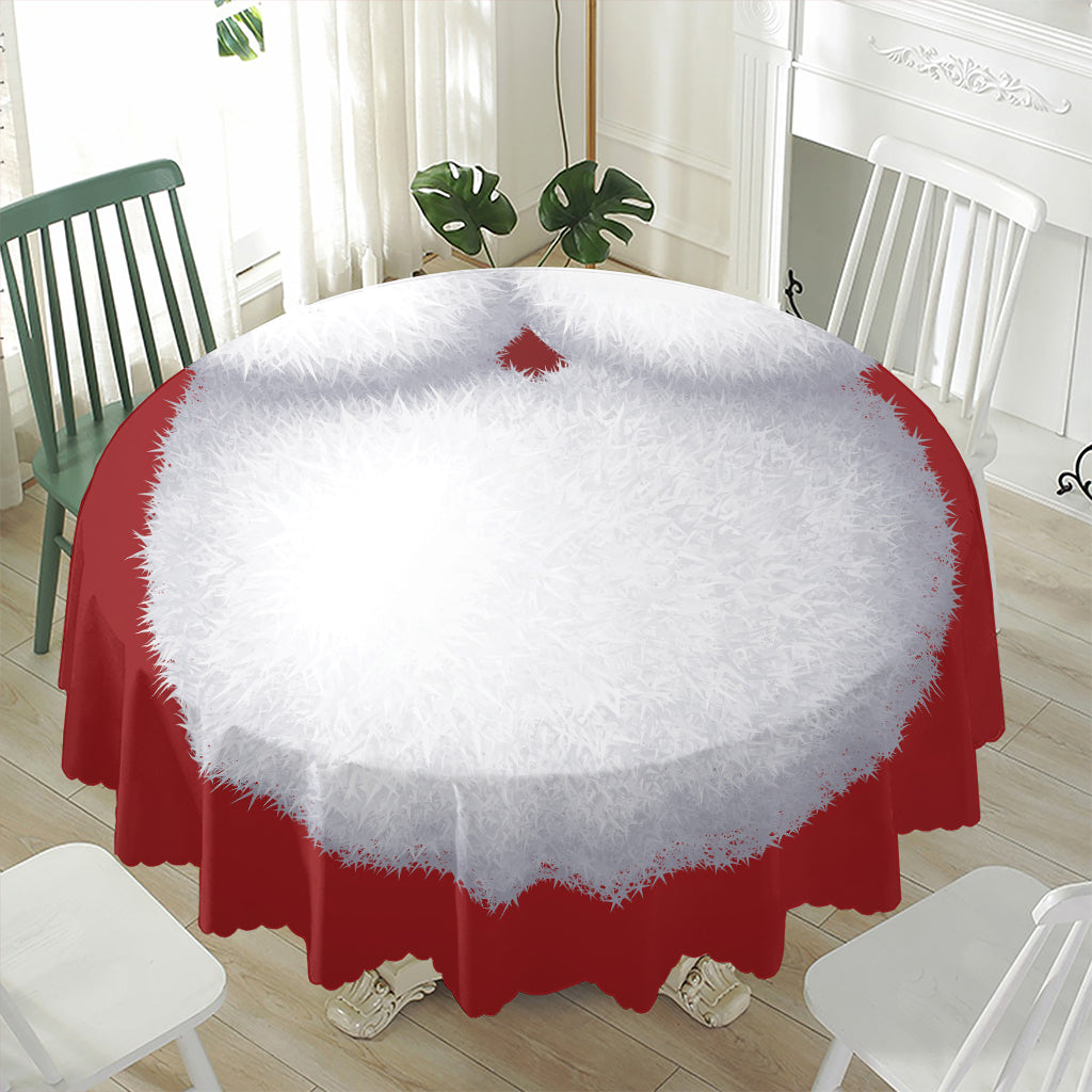 Santa Claus Beard Print Waterproof Round Tablecloth