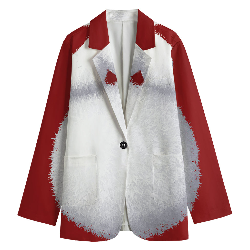 Santa Claus Beard Print Women's Blazer