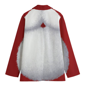 Santa Claus Beard Print Women's Blazer